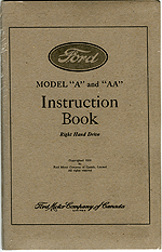 RHD Model A Instruction Book  -  Code: BA-3RHD