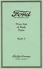 1923 Model T Body Parts List  BT-9
