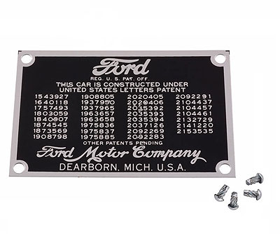 1940-48 Data Plate 01A-14001