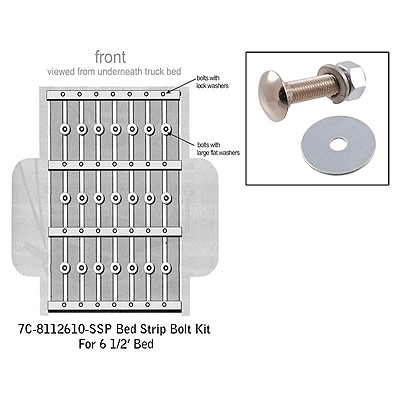 1948-56 Polished S/S Bed Strip Bolt Set 7C-8112610-SSP