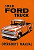 1958 Ford Truck Owners Manual - Book LTR58
