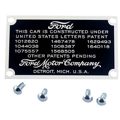 1928-31 Firewall Data Plate A-18650