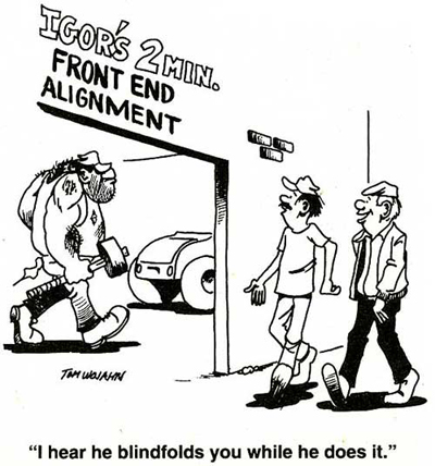 Front End Alignment - Hotrod Cartoon