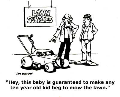 Lawn mower - Hotrod Cartoon